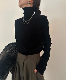 【vieux by MAISON BREEZE】シアーベロアタートルネック Sheer velour turtle neck
