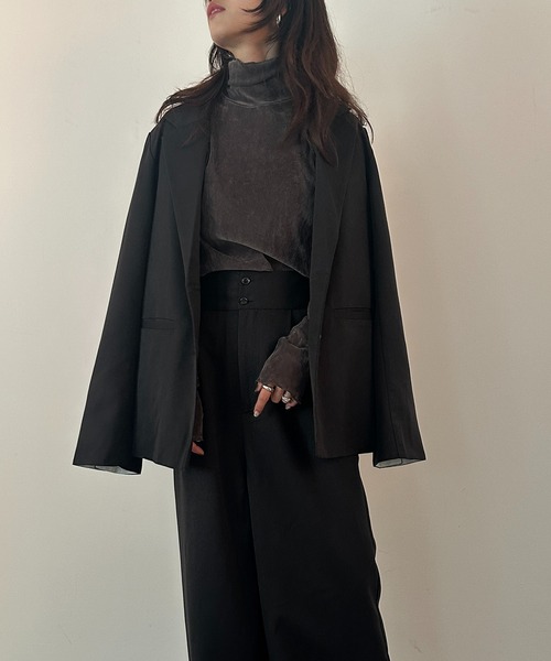 vieux by MAISON BREEZE（ビューバイメゾンブリーズ）の「【vieux by MAISON BREEZE】シアーベロアタートルネック Sheer velour turtle neck（Tシャツ/カットソー・レディース・ブラック/ライトグレー/ブラウン・FREE）」の13枚目の写真