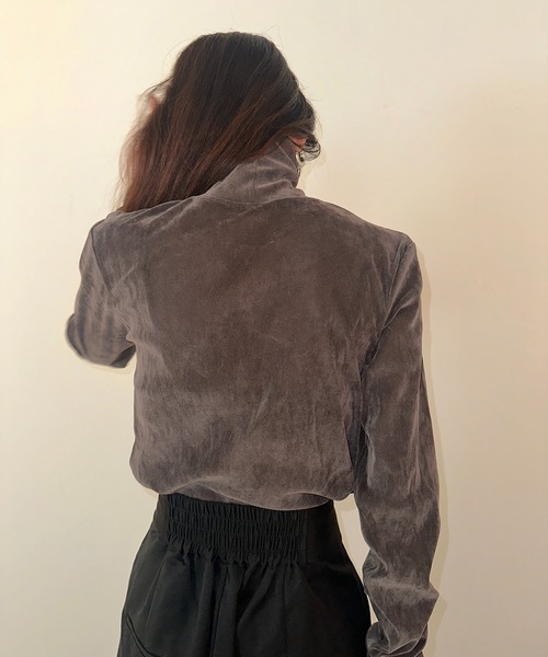 vieux by MAISON BREEZE（ビューバイメゾンブリーズ）の「【vieux by MAISON BREEZE】シアーベロアタートルネック Sheer velour turtle neck（Tシャツ/カットソー・レディース・ブラック/ライトグレー/ブラウン・FREE）」の14枚目の写真