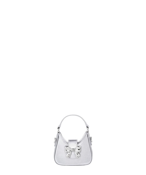 NUBIAN(ヌビアン)の「RIBBON MINI HOBO BAG(ショルダーバッグ・レディース・シルバー系その他/ブラック・ONE SIZE)」の2枚目の写真