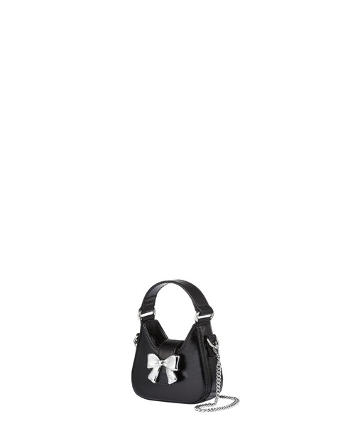 NUBIAN(ヌビアン)の「RIBBON MINI HOBO BAG(ショルダーバッグ・レディース・シルバー系その他/ブラック・ONE SIZE)」の4枚目の写真