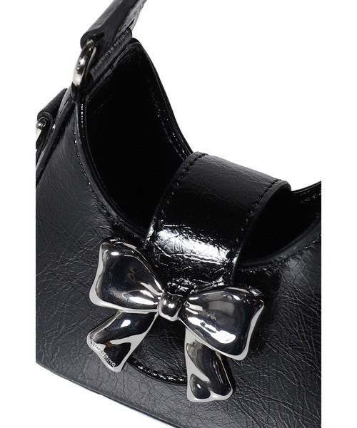 NUBIAN(ヌビアン)の「RIBBON MINI HOBO BAG(ショルダーバッグ・レディース・シルバー系その他/ブラック・ONE SIZE)」の5枚目の写真