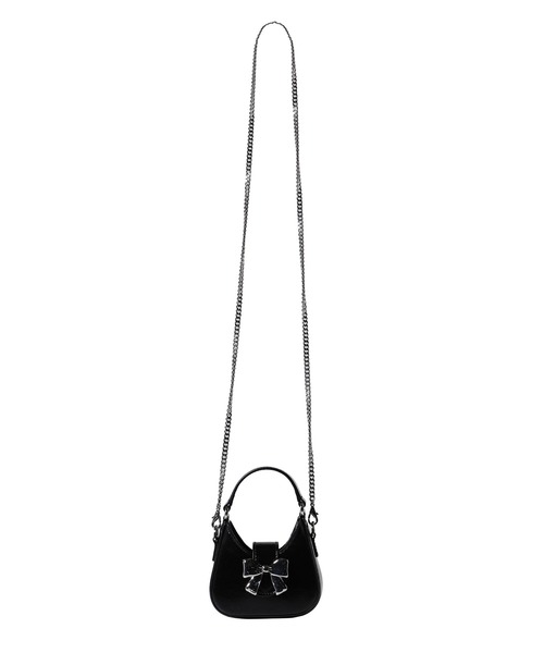 NUBIAN(ヌビアン)の「RIBBON MINI HOBO BAG(ショルダーバッグ・レディース・シルバー系その他/ブラック・ONE SIZE)」の6枚目の写真