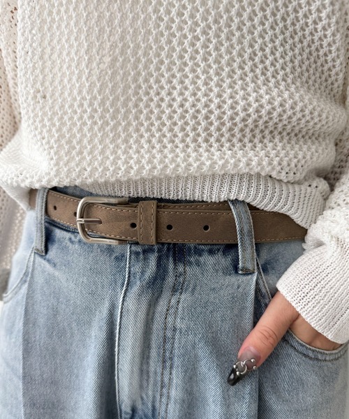 WEGO（ウィゴー）の「WEGO/PUプレーンベルト（ベルト・レディース・ブラウン/ブラック/その他1/ホワイト/ブラック系その他/ベージュ系その他・FREE）」の5枚目の写真