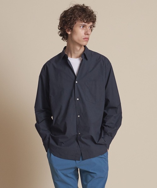 UNITED ARROWS（ユナイテッドアローズ）の「【マルチサイズ】タイプライター ワイドフォルム レギュラーカラーシャツ（シャツ/ブラウス・メンズ・オフホワイト/ネイビー/ベージュ/ブラック/ライトブルー/ホワイト/ピンク/ライム・マルチサイズ）」の7枚目の写真