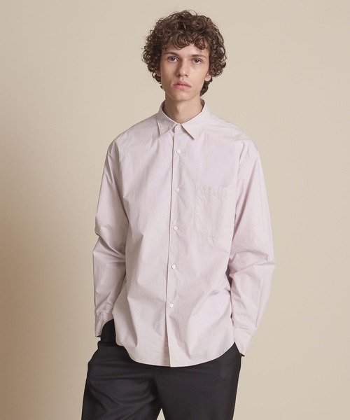 UNITED ARROWS（ユナイテッドアローズ）の「【マルチサイズ】タイプライター ワイドフォルム レギュラーカラーシャツ（シャツ/ブラウス・メンズ・オフホワイト/ネイビー/ベージュ/ブラック/ライトブルー/ホワイト/ピンク/ライム・マルチサイズ）」の8枚目の写真