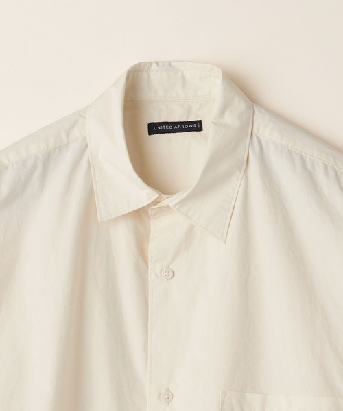 UNITED ARROWS（ユナイテッドアローズ）の「【マルチサイズ】タイプライター ワイドフォルム レギュラーカラーシャツ（シャツ/ブラウス・メンズ・オフホワイト/ネイビー/ベージュ/ブラック/ライトブルー/ホワイト/ピンク/ライム・マルチサイズ）」の20枚目の写真