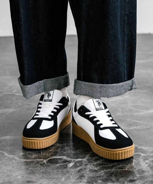 U.S. POLO ASSN. ユーエスポロアッスン 厚底ボリュームソールコンビネーションレースアップスニーカー（スニーカー）｜U.S. POLO ASSN.（ユーエスポロアッスン）