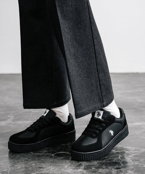 U.S. POLO ASSN. ユーエスポロアッスン 厚底ボリュームソールコンビネーションレースアップスニーカー（スニーカー）｜U.S. POLO ASSN.（ユーエスポロアッスン）