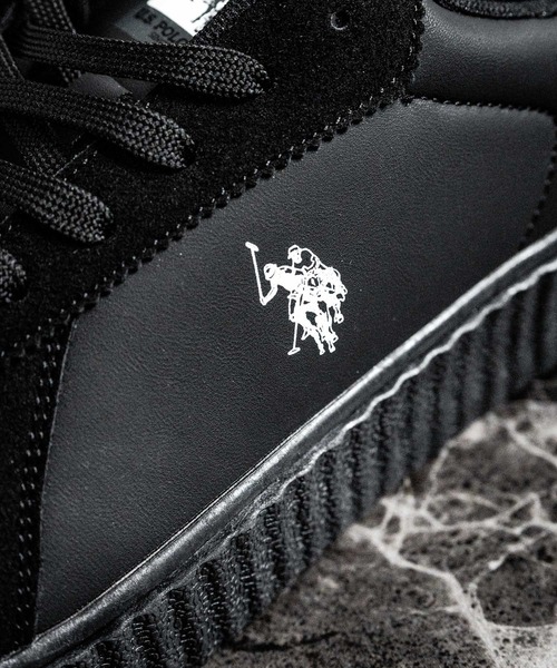【POLO RALPH LAUREN】ロゴ レースアップ スニーカー♪ 送関込み U.S. POLO ASSN. ユーエスポロアッスン 厚底ボリュームソール
