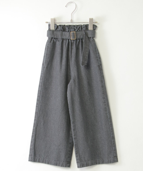 ikka(イッカ)の「【メディア紹介商品】ベルト付きデニムワイドパンツ(120~160cm)(デニムパンツ・キッズ・ブルー/グレー・120/130/140/150/160)」の2枚目の写真