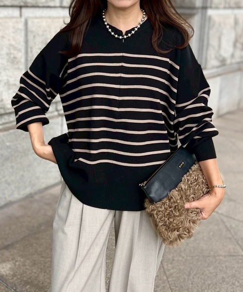 Curensology フレアー2WAYニットプルオーバー Curensology フレアー2WAYニットプルオーバー Curensology｜ニット