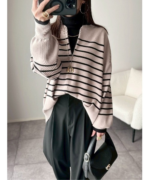 2wayニットセーター Emma Taylor（エマテイラー） ニット セーター フロント2wayニットプル