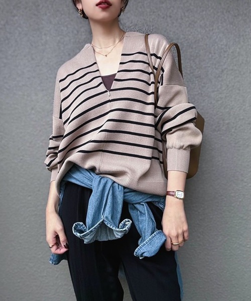 フロント2wayニットプルオーバー（ニット/セーター）｜Emma Taylor