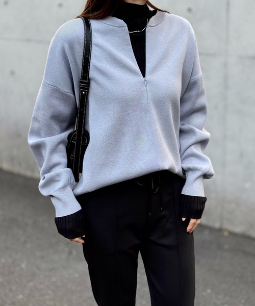 【2023年秋冬 新作】2way 長袖ニットプルオーバー フロント2wayニットプルオーバー（ニット/セーター）｜Emma Taylor