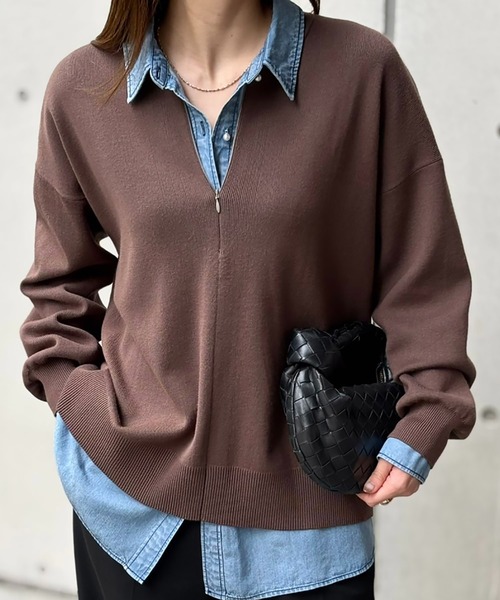 美々‼️Theory☆美品☆プルオーバーニット 春ニット】フロント2wayニットプルオーバー Emma Taylor│STYLEDOOR