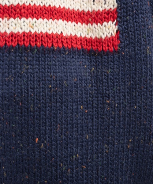 Perushu（ペルーシュ）の「カラーネップ国旗ルーズニット（ニット/セーター・メンズ・レッド/ネイビー/アイボリー/グレー・MEDIUM/LARGE）」の15枚目の写真