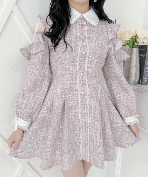 ダブルリボンツイードワンピース（ワンピース）｜ROJITA（ロジータ）