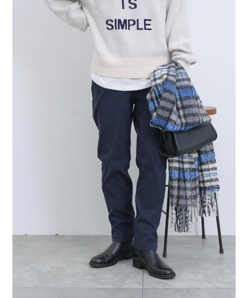 Samansa Mos2 blue（サマンサモスモスブルー）の「裏起毛ストレッチパンツ（その他パンツ・レディース・ネイビー/チャコールグレー/ブラック/モカ・F）」の4枚目の写真