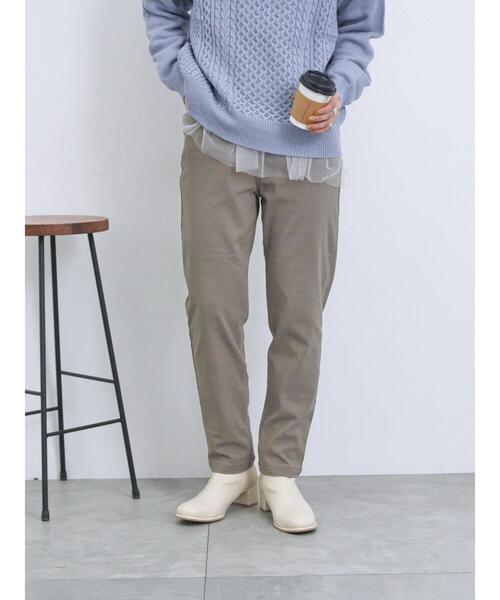 Samansa Mos2 blue（サマンサモスモスブルー）の「裏起毛ストレッチパンツ（その他パンツ・レディース・ネイビー/チャコールグレー/ブラック/モカ・F）」の3枚目の写真