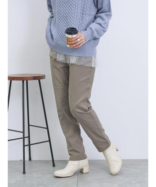 Samansa Mos2 blue（サマンサモスモスブルー）の「裏起毛ストレッチパンツ（その他パンツ・レディース・ネイビー/チャコールグレー/ブラック/モカ・F）」の14枚目の写真