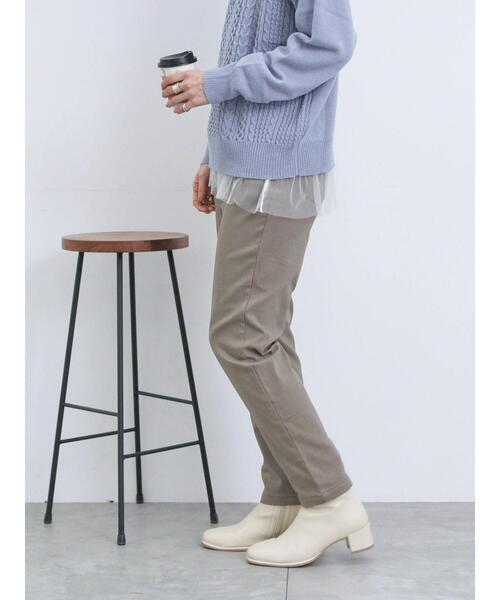 Samansa Mos2 blue（サマンサモスモスブルー）の「裏起毛ストレッチパンツ（その他パンツ・レディース・ネイビー/チャコールグレー/ブラック/モカ・F）」の18枚目の写真