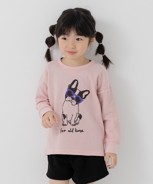 chil2(チルツー)の「ワッフルプリント長袖Tシャツ(Tシャツ/カットソー・キッズ・A/B/C/D/E/F/G/H/I/J・80cm/90cm/110cm/100cm/120cm/130cm/140cm)」の4枚目の写真