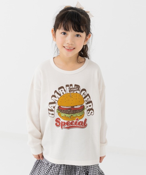 chil2(チルツー)の「ワッフルプリント長袖Tシャツ(Tシャツ/カットソー・キッズ・A/B/C/D/E/F/G/H/I/J・80cm/90cm/110cm/100cm/120cm/130cm/140cm)」の5枚目の写真