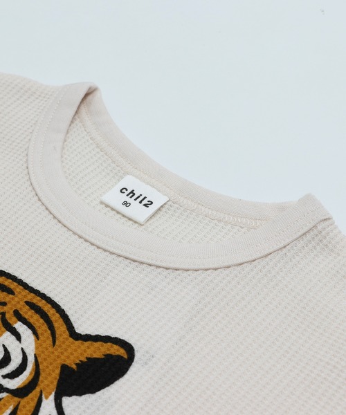 chil2(チルツー)の「ワッフルプリント長袖Tシャツ(Tシャツ/カットソー・キッズ・A/B/C/D/E/F/G/H/I/J・80cm/90cm/110cm/100cm/120cm/130cm/140cm)」の13枚目の写真