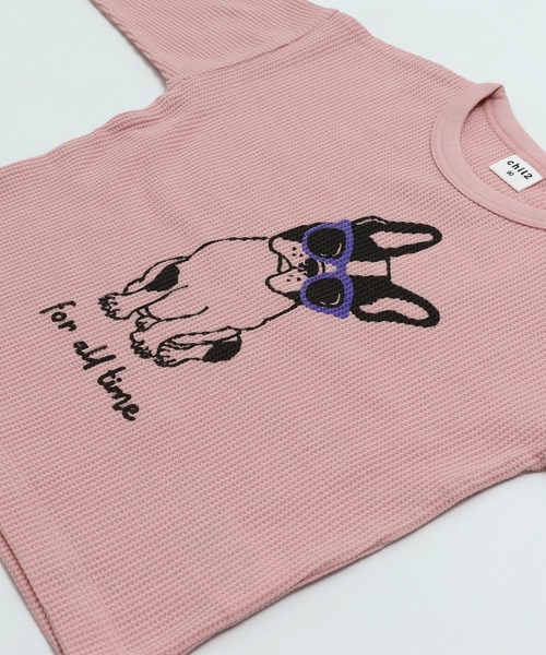 chil2(チルツー)の「ワッフルプリント長袖Tシャツ(Tシャツ/カットソー・キッズ・A/B/C/D/E/F/G/H/I/J・80cm/90cm/110cm/100cm/120cm/130cm/140cm)」の22枚目の写真