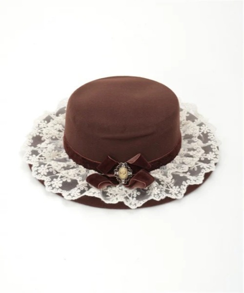 axes femme POETIQUE 帽子 ハット フェルトリボン付ハット