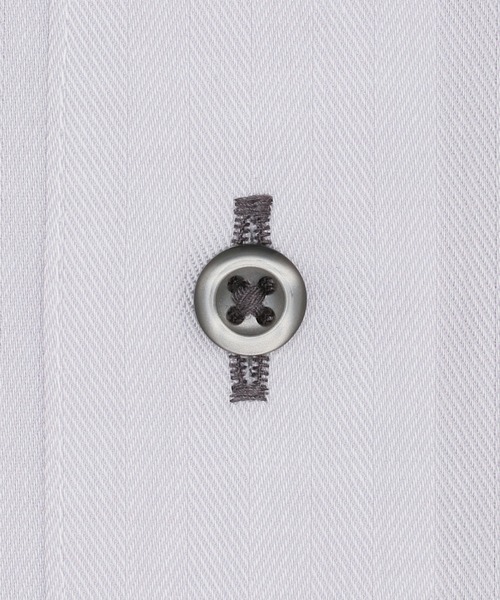 TOKYO SHIRTS（トウキョウシャツ）の「超形態安定ノーアイロン ボタンダウン 長袖ビジネスワイシャツ（ビジネスシャツ・メンズ・グレー・首回り39cm-裄丈80cm/首回り39cm-裄丈84cm/首回り41cm-裄丈82cm/首回り41cm-裄丈86cm/首回り43cm-裄丈82cm/首回り43cm-裄丈86cm/首回り42cm-裄丈82cm/首回り42cm-裄丈86cm/首回り37cm-裄丈80cm）」の4枚目の写真