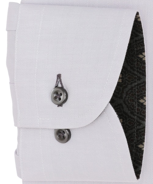 TOKYO SHIRTS（トウキョウシャツ）の「超形態安定ノーアイロン ボタンダウン 長袖ビジネスワイシャツ（ビジネスシャツ・メンズ・グレー・首回り39cm-裄丈80cm/首回り39cm-裄丈84cm/首回り41cm-裄丈82cm/首回り41cm-裄丈86cm/首回り43cm-裄丈82cm/首回り43cm-裄丈86cm/首回り42cm-裄丈82cm/首回り42cm-裄丈86cm/首回り37cm-裄丈80cm）」の3枚目の写真