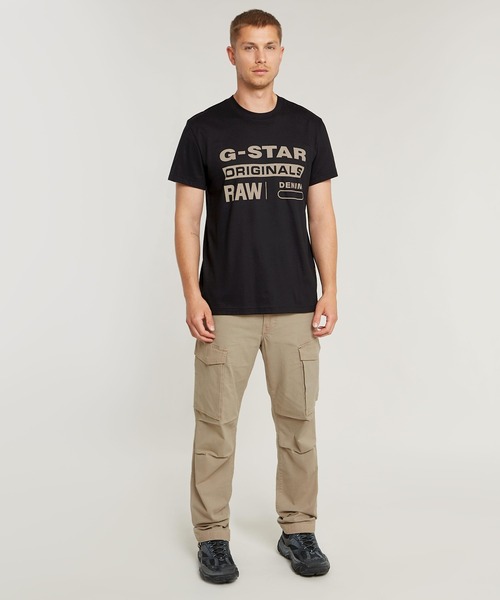 G-STAR（ジースター）の「ORIGINALS T-SHIRT/クラシックブランドロゴTシャツ（Tシャツ/カットソー・メンズ・ダークブラック/ホワイト・X-SMALL/SMALL/MEDIUM/LARGE/X-LARGE）」の7枚目の写真