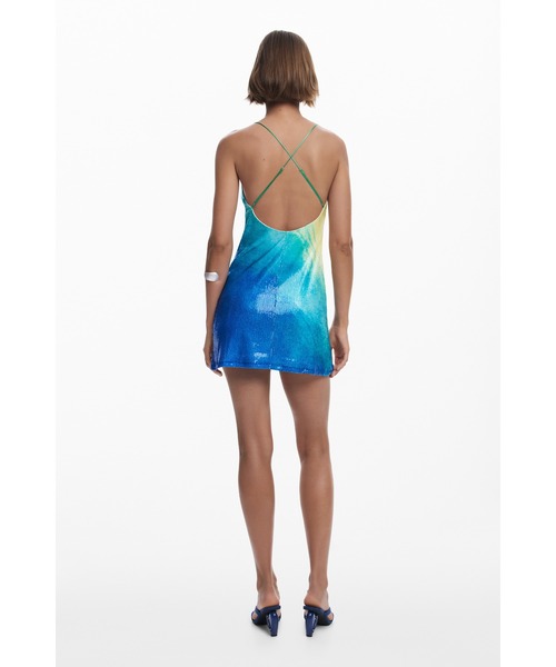 Desigual(デシグアル)の「VESTTURQUESA ワンピースノースリーブ(ワンピース・レディース・ブルー・S/M/L/XL/XS)」の3枚目の写真