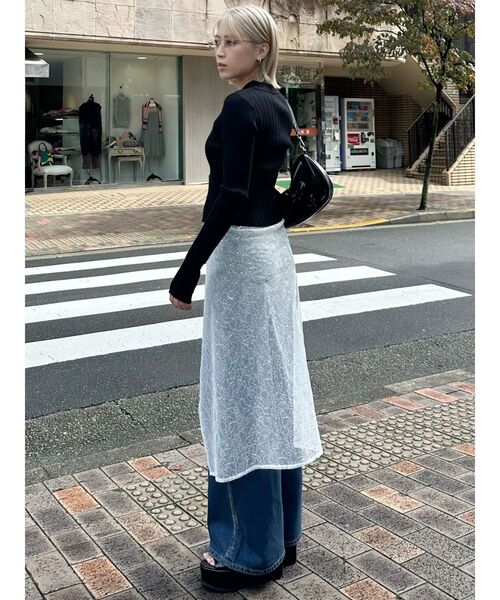 MURUA(ムルーア)の「レースラップクロス(ストール/ショール・レディース・ブラック/ホワイト・FREE)」の17枚目の写真