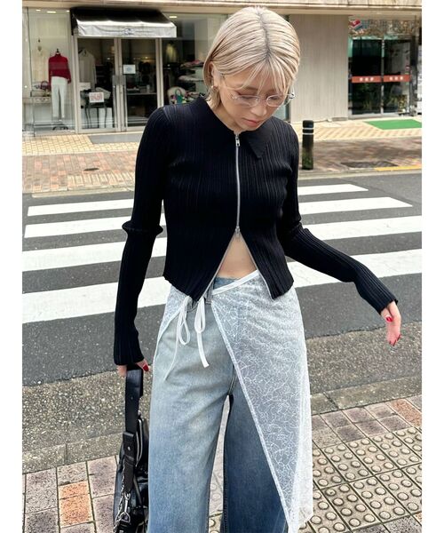 MURUA(ムルーア)の「レースラップクロス(ストール/ショール・レディース・ブラック/ホワイト・FREE)」の18枚目の写真