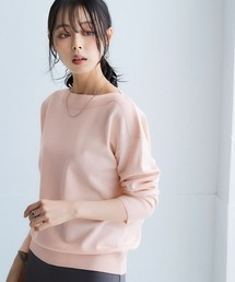 【花粉がつきにくい】編地切替ボートネックニット