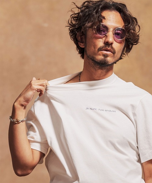 Jih Nunc(ジーヌンク)の「mt9432-オーガニックコットンプリントT Tシャツ(Tシャツ/カットソー・メンズ・ホワイト/ブラック・L/M/S)」の2枚目の写真