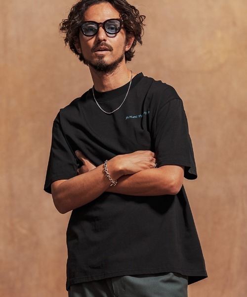 Jih Nunc(ジーヌンク)の「mt9432-オーガニックコットンプリントT Tシャツ(Tシャツ/カットソー・メンズ・ホワイト/ブラック・L/M/S)」の4枚目の写真