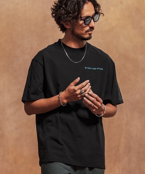 Jih Nunc(ジーヌンク)の「mt9432-オーガニックコットンプリントT Tシャツ(Tシャツ/カットソー・メンズ・ホワイト/ブラック・L/M/S)」の6枚目の写真