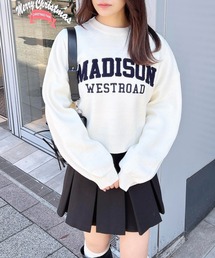 INGNI | ショート丈サガラ刺しゅうカレッジロゴニット(ニット/セーター)