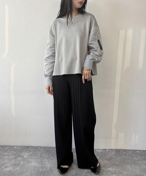 NICOLE white(ニコルホワイト)の「ベルト付きプリーツパンツ(その他パンツ・レディース・グレー/ブラック/チャコール・FREE)」の7枚目の写真
