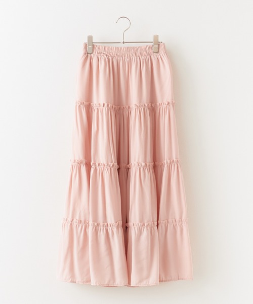 BLANK (ブランク)の「▲Frill Tiered Skirt / フリルティアードスカート(スカート・レディース・ナチュラル/ブラック/ブルー/ピンク/ホワイト・FREE)」の10枚目の写真