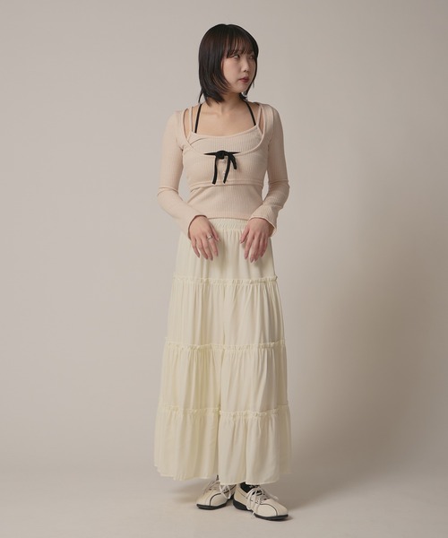 スカート Ballerina pure tiered skirt (white) Ballerina pure tiered skirt white