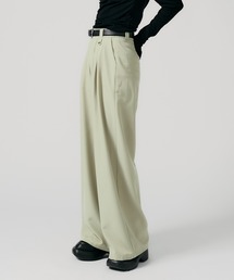 2tuck Belted Wide Slacks / 2タック ベルト付き ハイウエストワイドスラックス