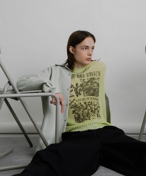 SENSE OF PLACE by URBAN RESEARCH（センスオブプレイスバイアーバンリサーチ）の「『洗濯可』グラフィックプリントシアーニット（ニット/セーター・メンズ・ネイビー/グレー/グリーン系その他・MEDIUM/LARGE）」の10枚目の写真