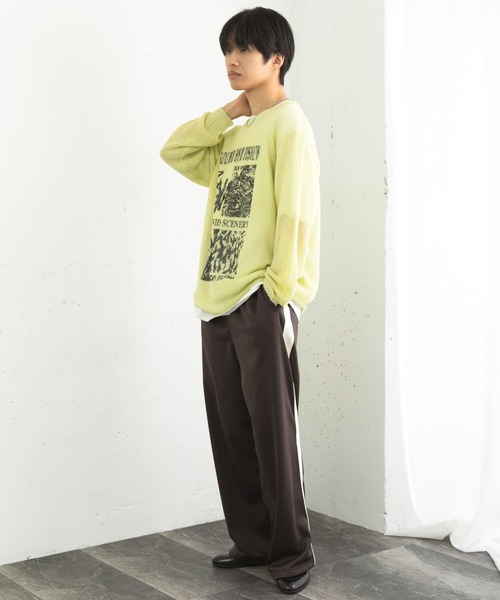 SENSE OF PLACE by URBAN RESEARCH（センスオブプレイスバイアーバンリサーチ）の「『洗濯可』グラフィックプリントシアーニット（ニット/セーター・メンズ・ネイビー/グレー/グリーン系その他・MEDIUM/LARGE）」の17枚目の写真