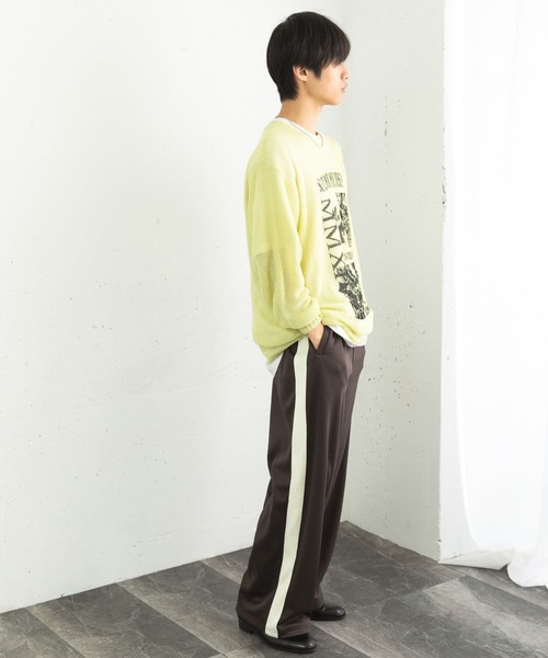 SENSE OF PLACE by URBAN RESEARCH（センスオブプレイスバイアーバンリサーチ）の「『洗濯可』グラフィックプリントシアーニット（ニット/セーター・メンズ・ネイビー/グレー/グリーン系その他・MEDIUM/LARGE）」の18枚目の写真