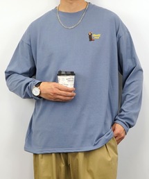 【GROOVY STORE】ワイドシルエット ワンポイントアニマル刺繍ロングスリーブTシャツ